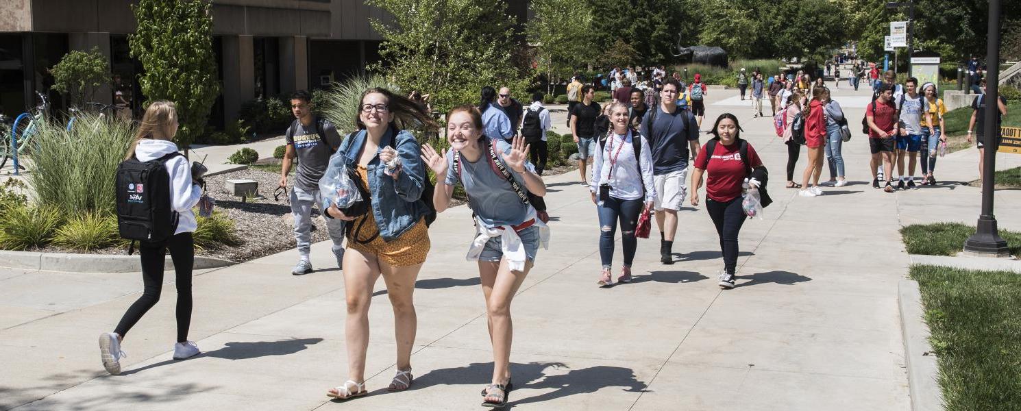 Students walking to class.